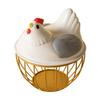 Egg Storage Basket Chicken Egg Basket with Chicken Shaped Lid Eggs Holder for Pantry