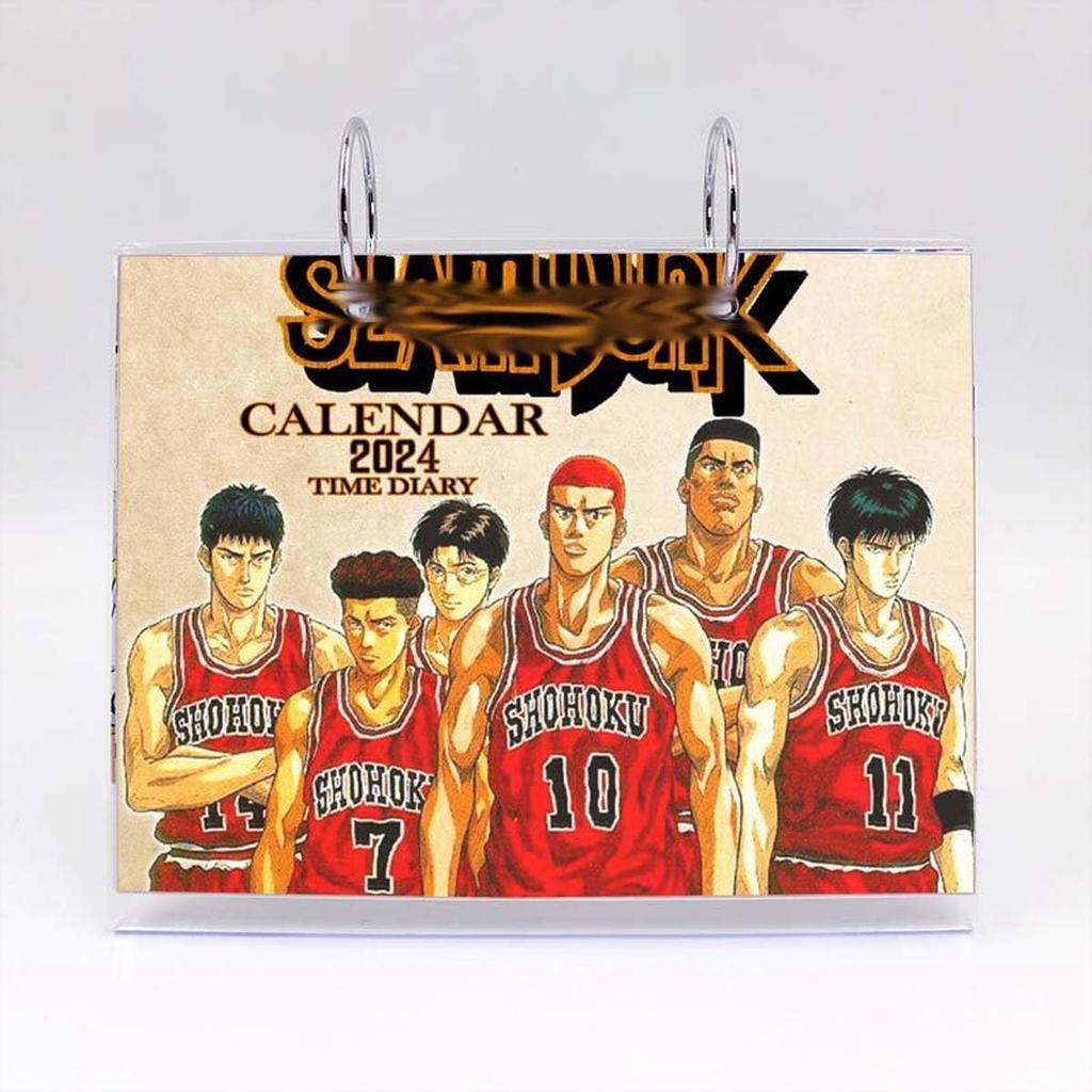 Slam Dunk Calendar 2024 Desk Calendar Featuring Hanamichi Kaede Takenori and Hisashi Print Calendar Popular Decorative Office Home Office Graduation