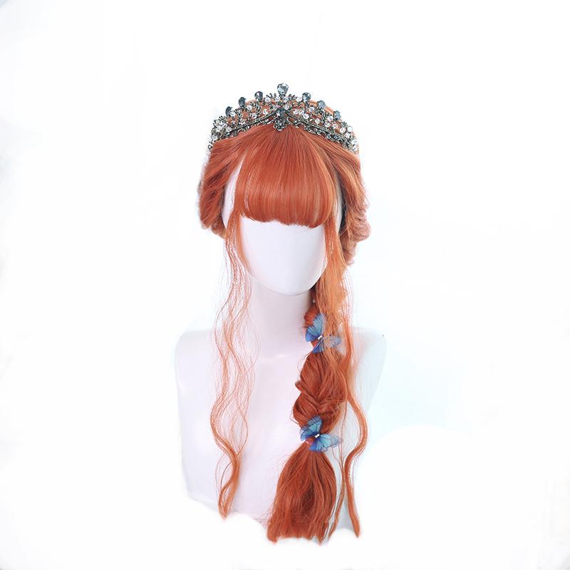 

Bybrana Длинные Оранжевые Волнистые Цветные Волосы Косплей Синтетический Парик Для Белых Женщин С Вангами Ежедневные Натуральные Жаростойкие Волокна Женские Парики 55cm