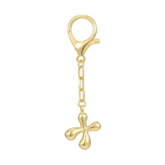 Letter Keychain Mini 3D Alphabet Charm Matte Glossy Golden Plating Key Chain with Lobster Clasp Bags Keys Bracelets Accessories