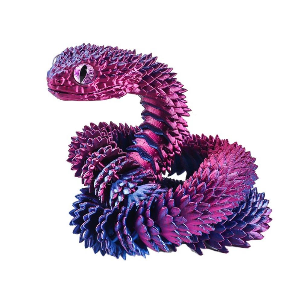 30/45/60cm 3D Printed Snake Toy Multicolor Animal Simulation Model  Halloween