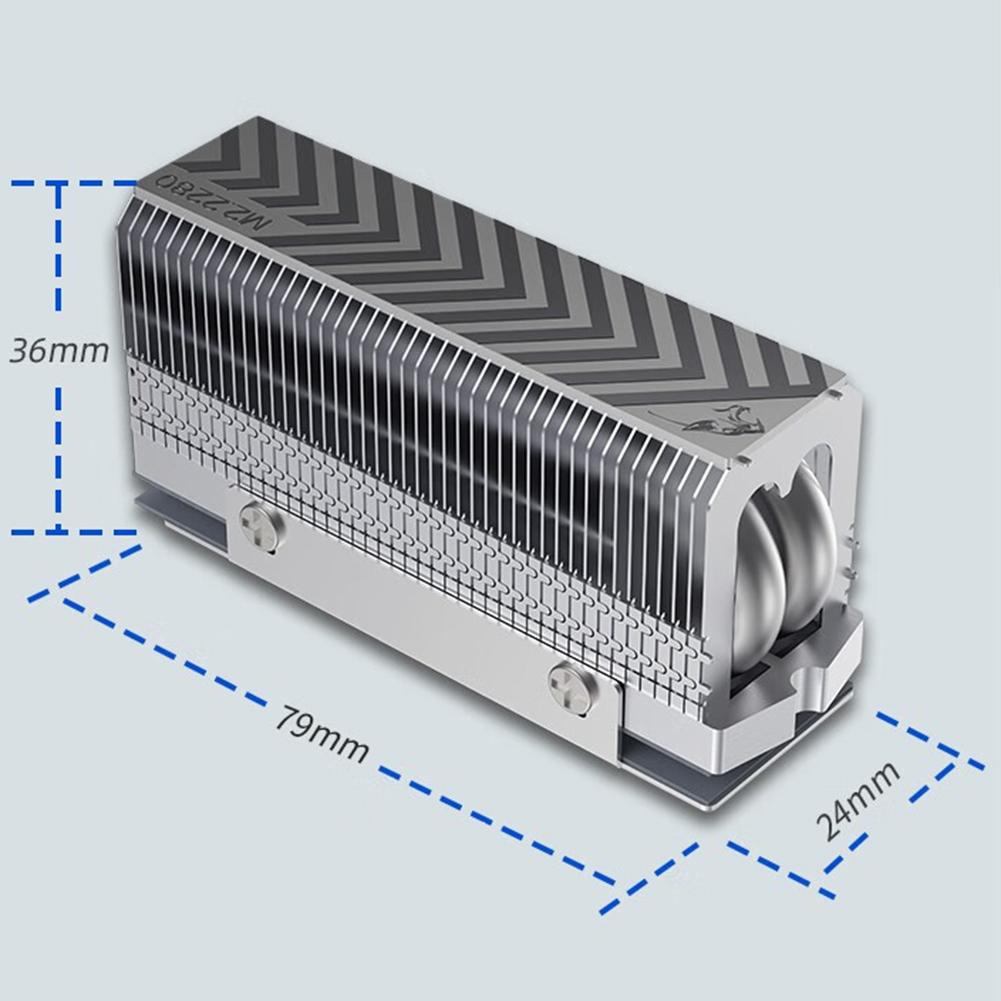 M.2 2280 SSD Heatsink SSD Radiator 2xAGHP Heat Pipe SSD Cooling Reflow Welding with Thermal Silicone Pad