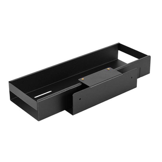 

Выдвижной стеллаж для хранения, органайзер для шкафа, прочный, несущий нагрузку, простая установка, прочный органайзер под раковиной, держатель для хранения B чёрный