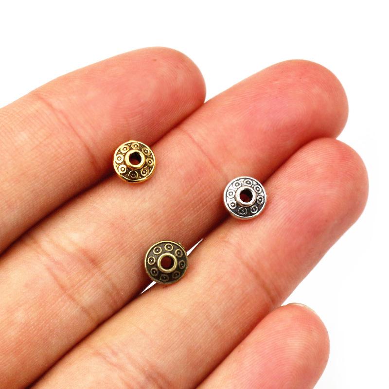 50-Piece Pack: 6x6x3.5mm Handmade Spacer Beads for DIY Jewelry Making