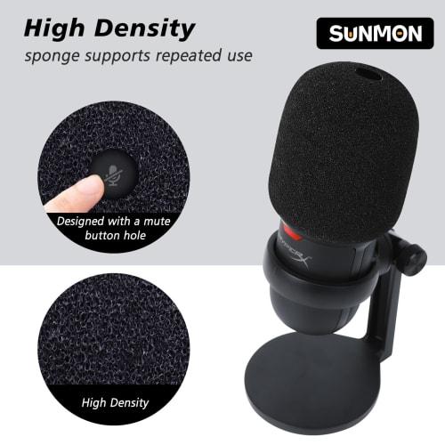 SoloCast Microphone Pop Filter Windscreen - Noise Reduction Gaming Microphone Foam Cover, Microphone Foam Cover Pop Filter, Compatible with HyperX Sol