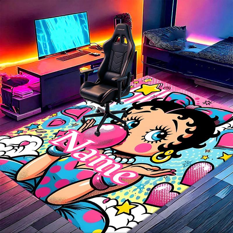 Custom Name Personalized Betty Boop Print Carpet, Versatile Home Decor Rug, for Playroom, Apartment, Balcony, Entryway, Hallway Gift
