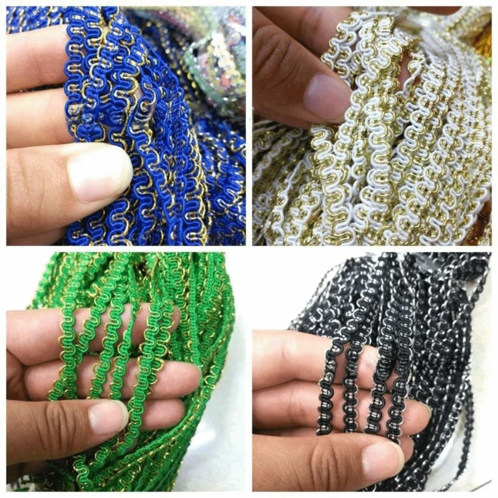 23M Length 5mm Width Lace Trim Dual Line Dress Costume Accessory Stage Performance