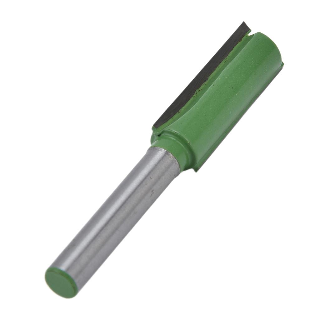 Straight Bit Extended 2 Flute Alloy Steel Trimming Slotting Woodworking Tools 14in Shank