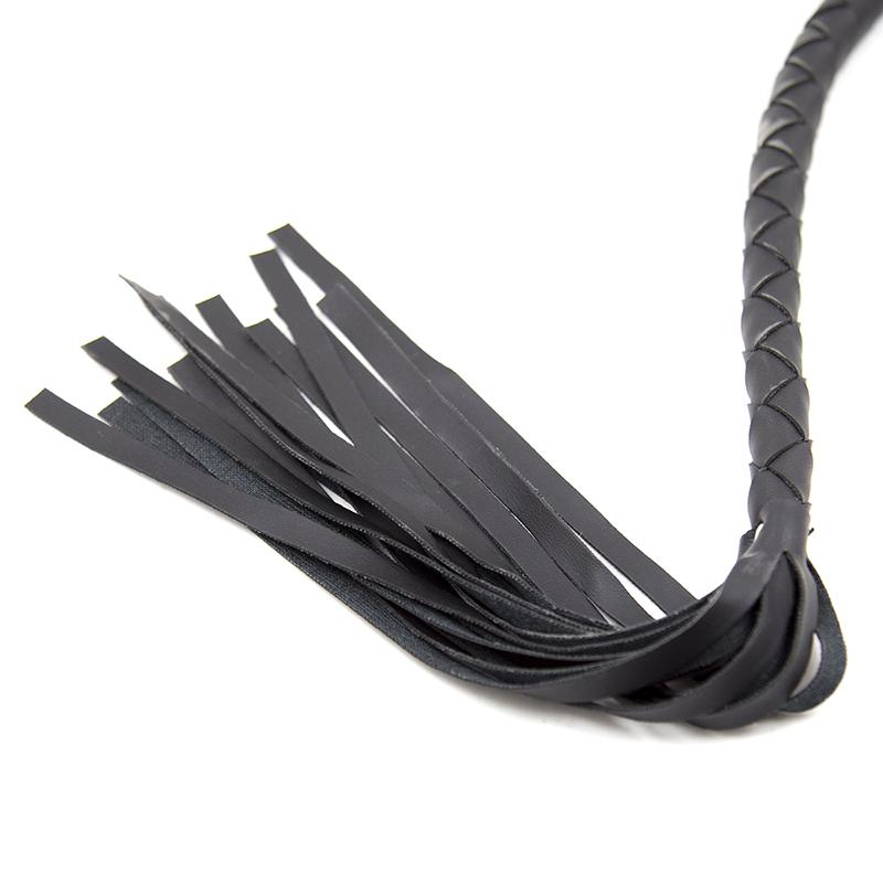 High Quality Pu Leather Pimp Whip Racing Riding Crop Party Flogger Hand Cuffs Queen Black Horse Riding Whip