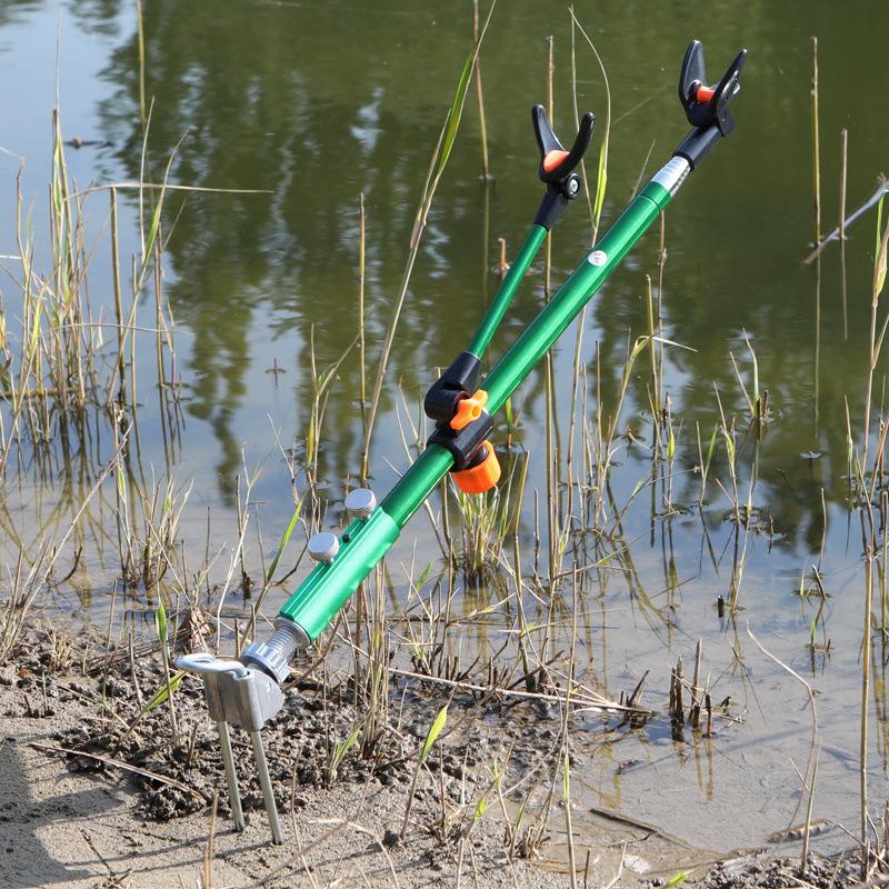 Langlebiger Angelrutenständer aus Edelstahl mit verdicktem Erdspieß für doppelte Verwendung: Kompatibel mit Angelkiste & Stuhl.