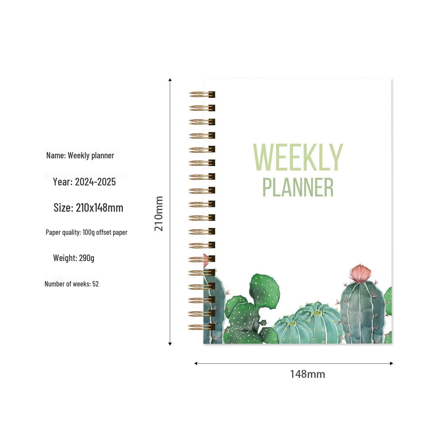 Floral Coil Planner: Cross-Border Weekly & Daily Schedule Notebook
