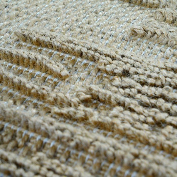 Handcrafted Natural Jute Rug Beige Reliefs 120x160
