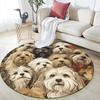 Vintage Shih Tzu Pattern Round rug,Carpet Rug for Living Room Bedroom Playroom ,Non-slip Floor Mat,Holiday Gifts and Birthday Gifts.