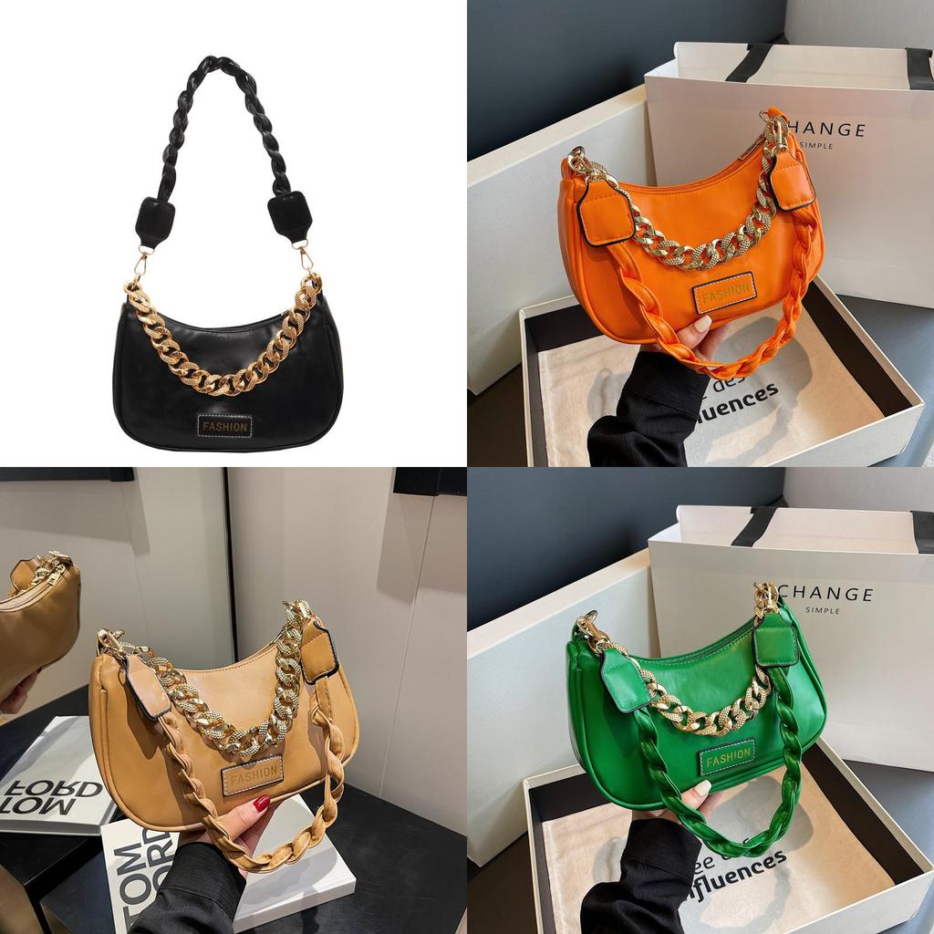Chic Small Pu Leather Women's Chain Shoulder Bag With Zipper Closure For Everyday Style