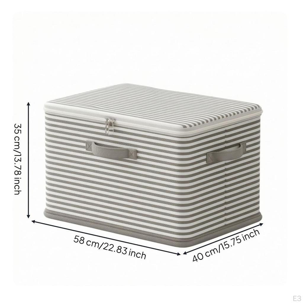 Foldable Storage Box Stackable with Lid Dustproof Organizer for Closet, Bedroom, Shelf