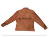 AL KHALID Nova camisa feita à mão de couro genuíno macio camurça marrom para mulheres casual