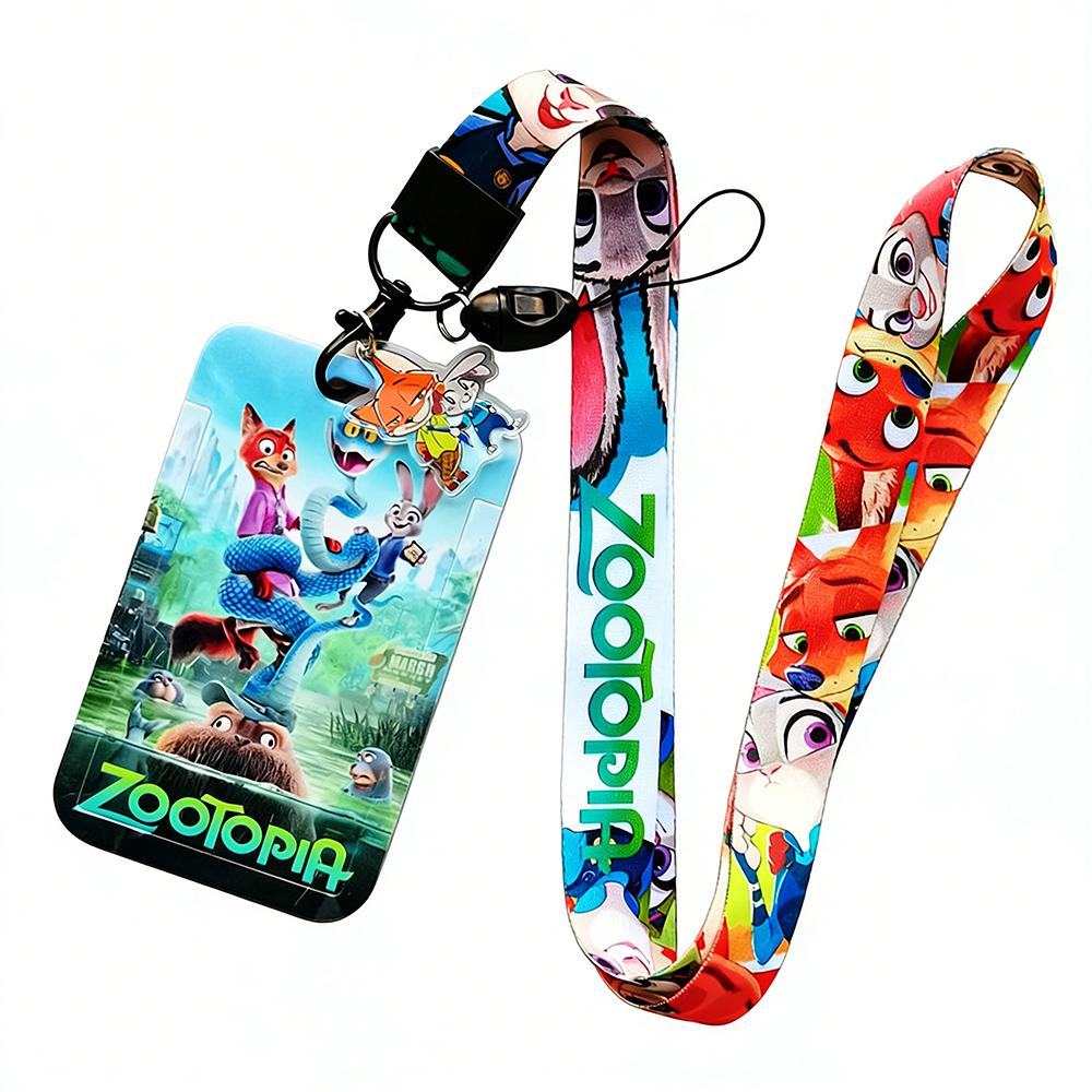 Porta tessere con cordino del film Zootopia per tessere identificative studenti, cinghie, porta badge, corda da appendere fai-da-te, portachiavi, accessori, cosplay