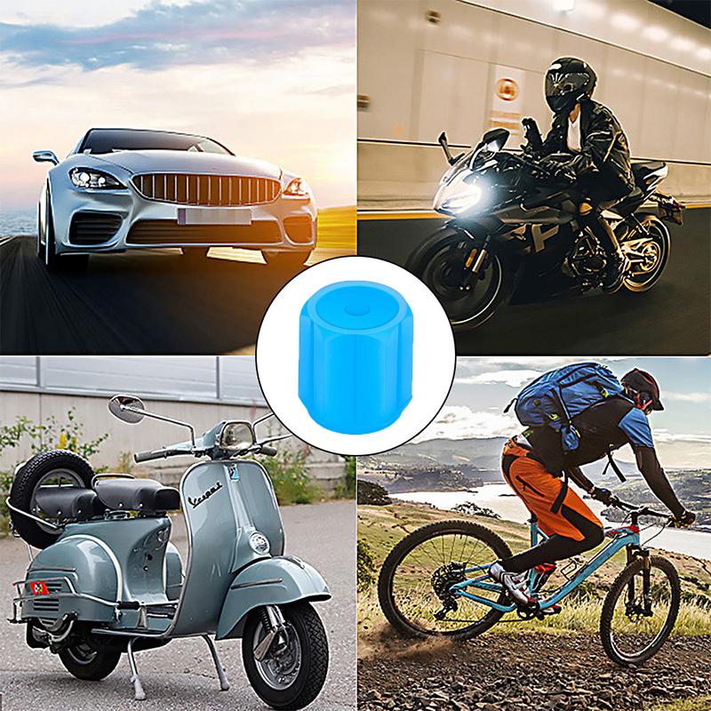 4pcs Luminous Tire Valve Caps Car Motorcycle Bicycle Wheel Tyre Hub Night Glowing Caps Tire Valve Stem Cover Fluorescent Decor