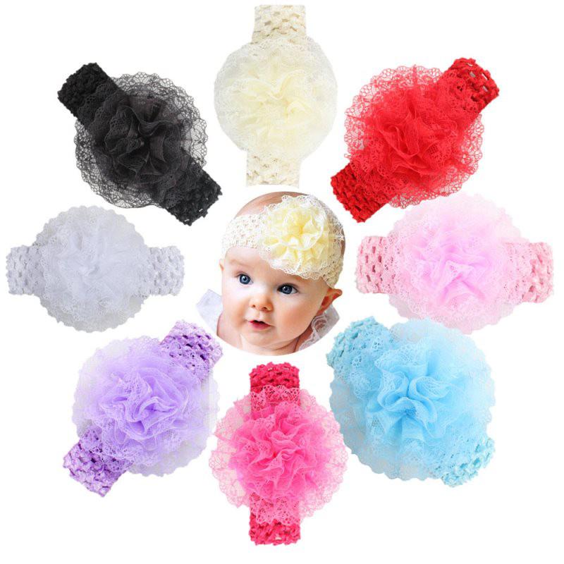 Newborn Baby Flower Headband Elastic Lace Headwear Hair Accessories Girls Headdress