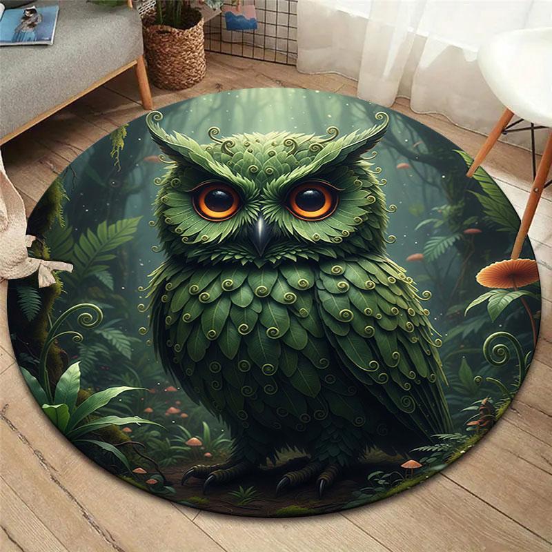 AnimalsElves Round Area Rug,Carpet Rug for Living Room Bedroom Sofa Playroom Decor,Non Slip Floor Mat