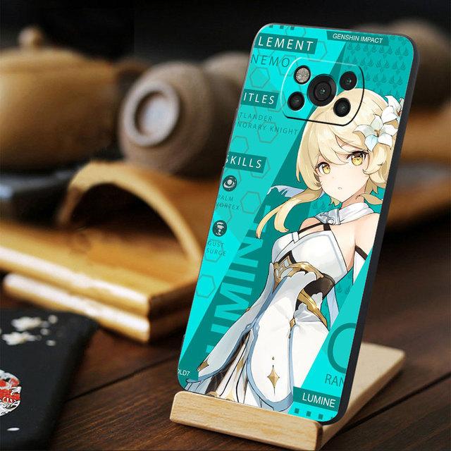 For Xiaomi Poco X4 F4 Gt M4 Pro 5g M3 9t 11t Mi 11 Lite 10t X3 Nfc F3 Note 10 Phone Case Anime Genshin Impact Capa Black