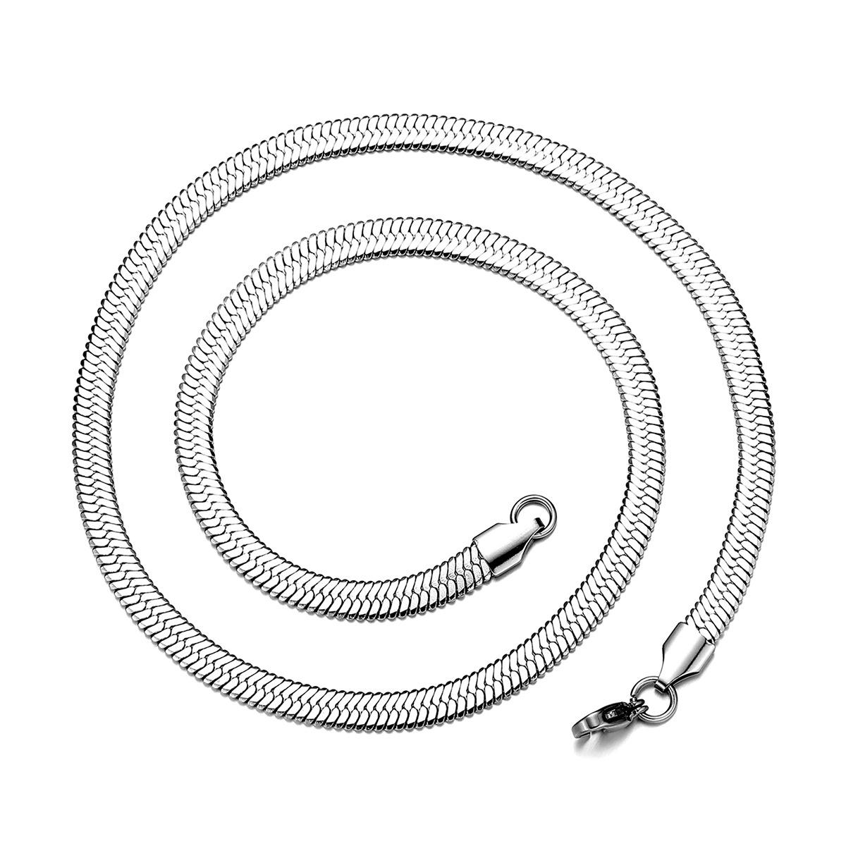 

Ожерелье-цепочка с лезвием из титановой стали: Мужские хип-хоп украшения из нержавеющей стали в виде змеиной кости.