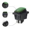 Red/green Rectangle Illuminated On-Off Waterproof Rocker Switch 20A DPST IP67