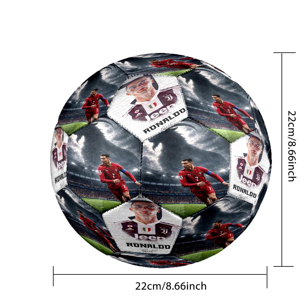 Ronaldo's Hard Work Talent Size 5 Football Machine Sewn Indoor/Outdoor Universal Football Perfect Commemorative Gift for Soccer Lovers