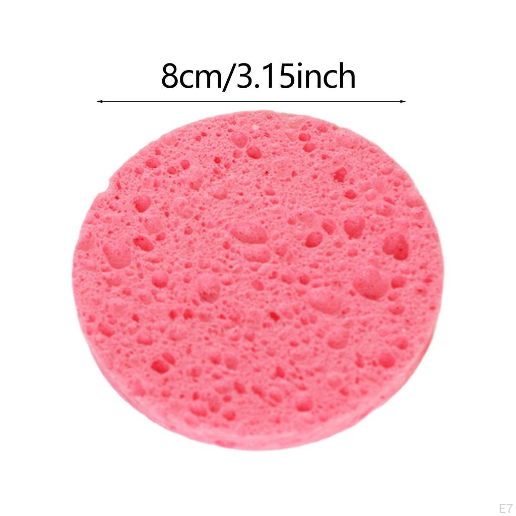 10 Pieces Face Cleansing Pads Facial Sponges Makeup Removal Wood Pulp Cotton Elastic
