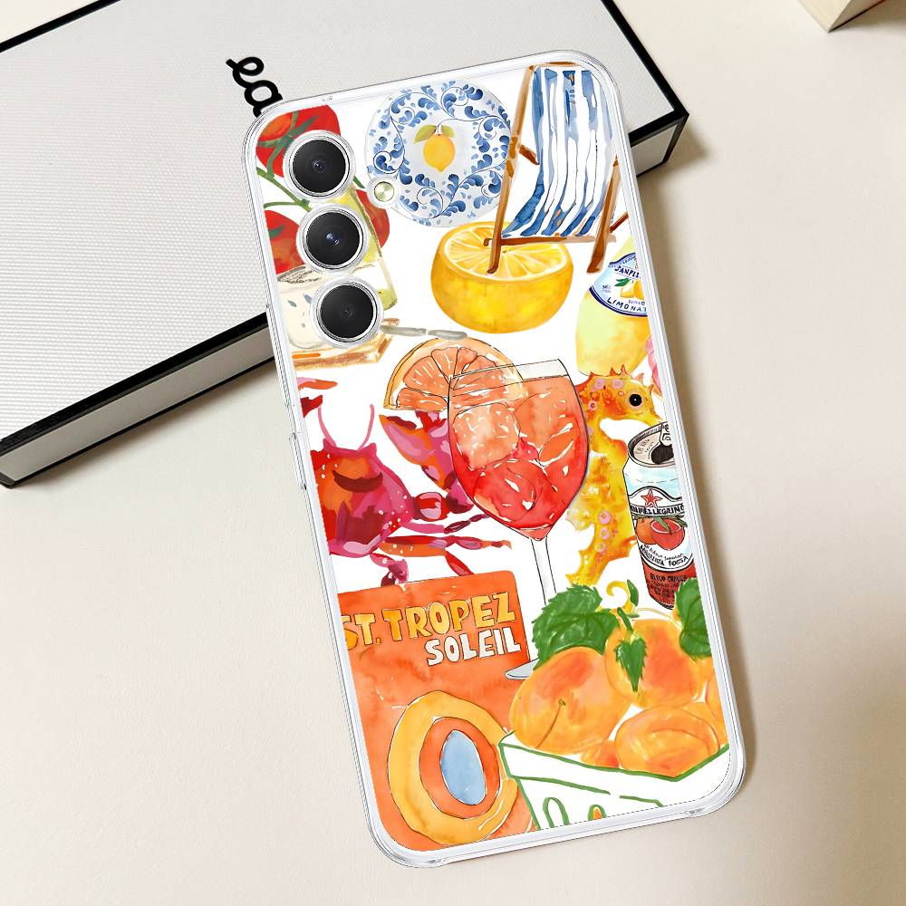 New Hot Fashion Spritzs Aperols HD Clear Transparent Phone Case For Samsung Galaxy A52,A12,A51,S24,S23,S22ULTRA,S21 Edge,S20LITE