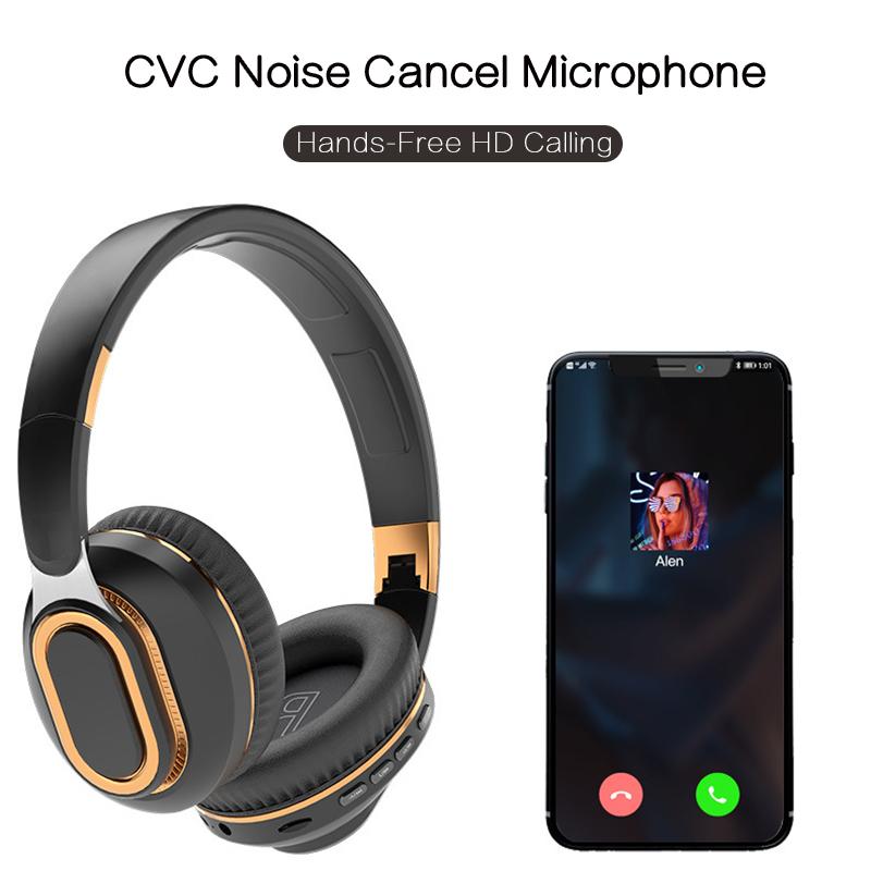 Wireless Headphone 16 Hours Calling Time Headset Large Capacity HiFi Subwoofer Bass With HD Mic CVC Noise Cancel Earphones