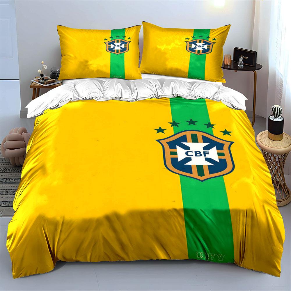 Green Stripe, CBF Emblem. Bedding Sets Duvet Cover Sets Duvet Covers Pillowcases(1*Duvet Cover 2*Pillowcases Without Duvet Insert)