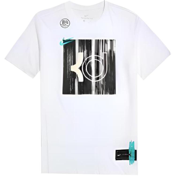 Nike Dri-FIT KD Logo Kevin Durant Printed TEE Men White Men s CD1279-100 L