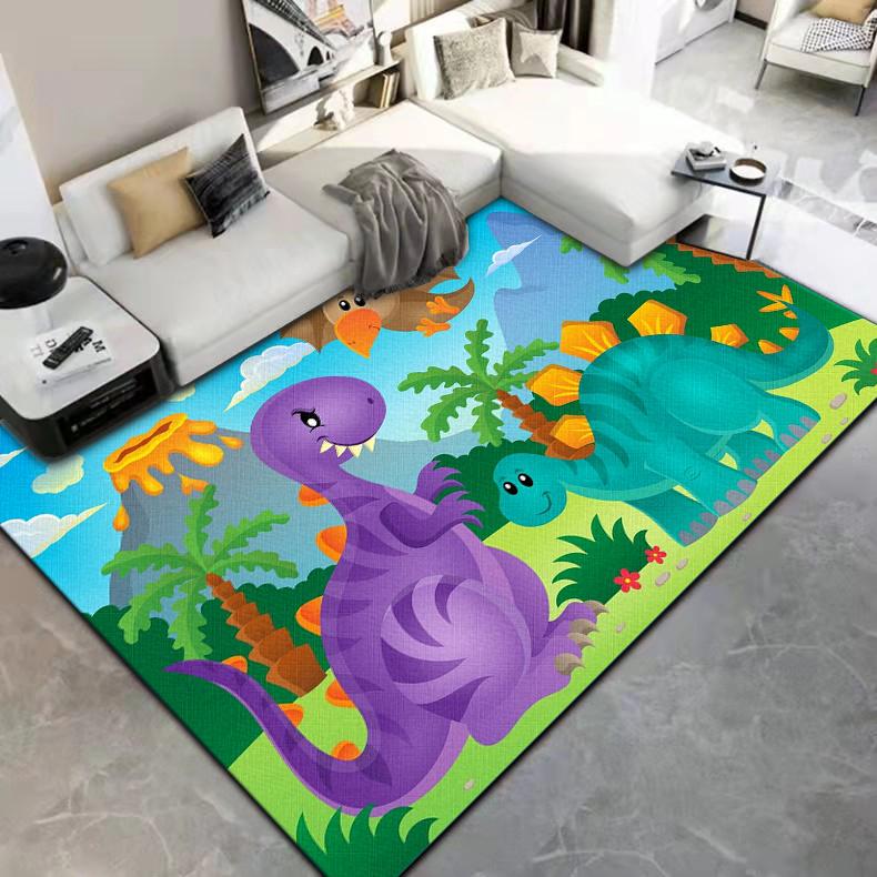 Cute Cartoon Little Dinosaur Printed Carpet Floor Mat  Carpets for Living Room Rugs for Bedroom Carpet for Children Customizable