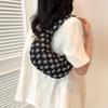 Summer Fabric Personality 2025 New Casual Fashion Large Capacity Canvas Plaid Simple Shoulder Crossbody Armpit Bag