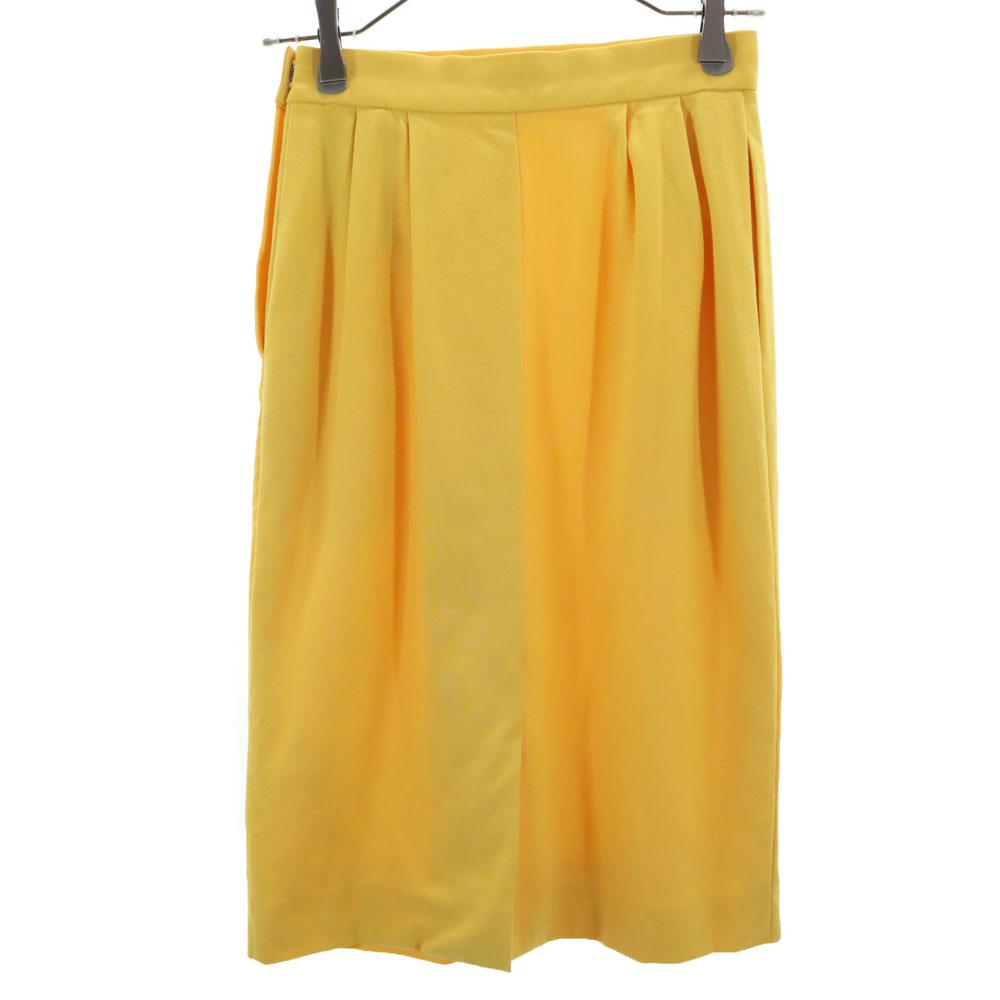 Yves Saint Laurent 90s Old Mimole Length Tight Skirt 36 Yellow Women Used