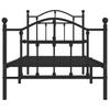 Metal Bed Frame with Headboard and Footboard Black 90 X 200 Cm