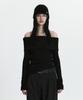 Kyuliti C Asymmetric Off-Shoulder Knit Top_Black