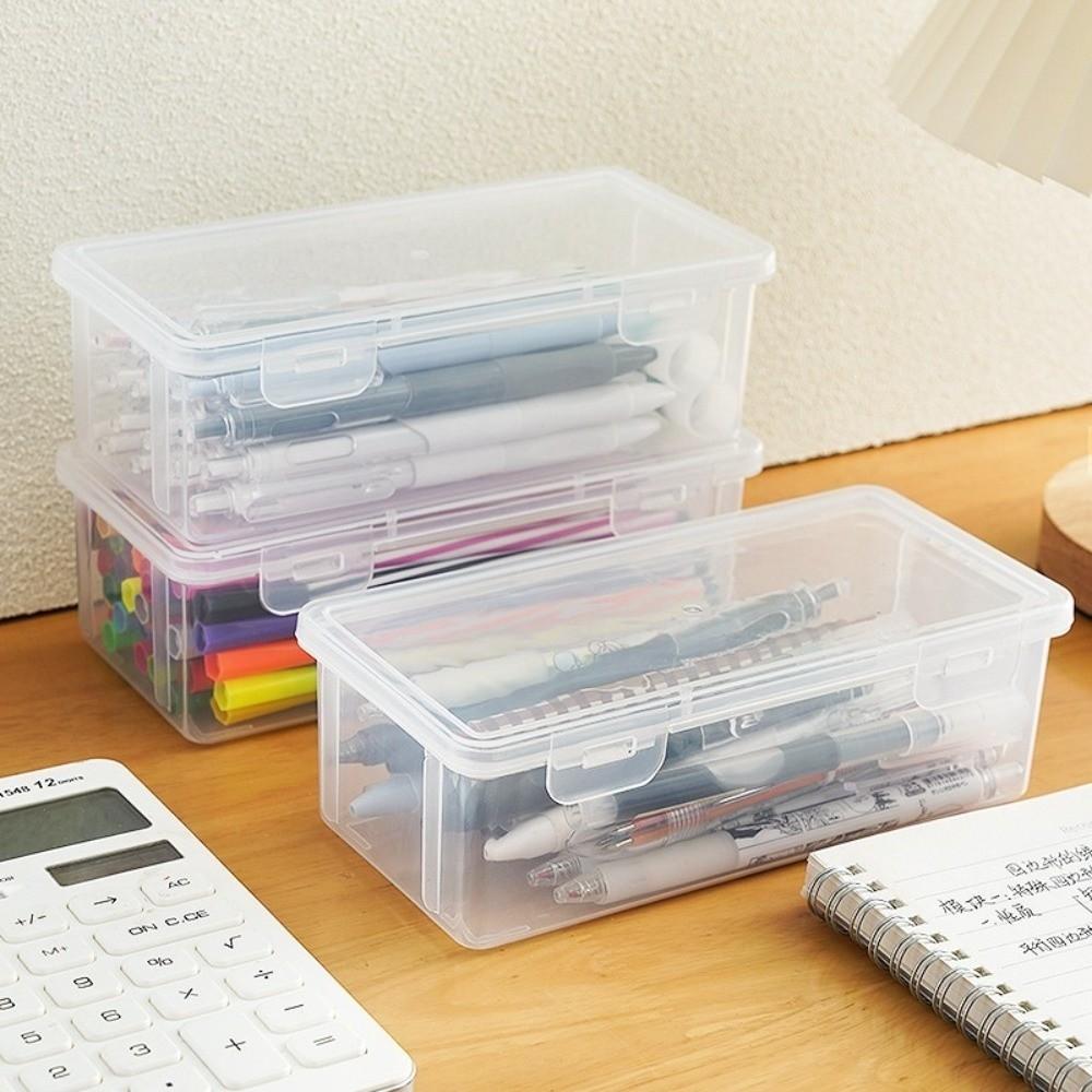 Transparent Pencil Storage Box Large Capacity Document Storage Container New File Box  StorageTools