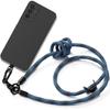 Protective Case - BOOLING - Samsung Galaxy M13 - Shockproof Black - Removable Blue Lanyard - Flexible