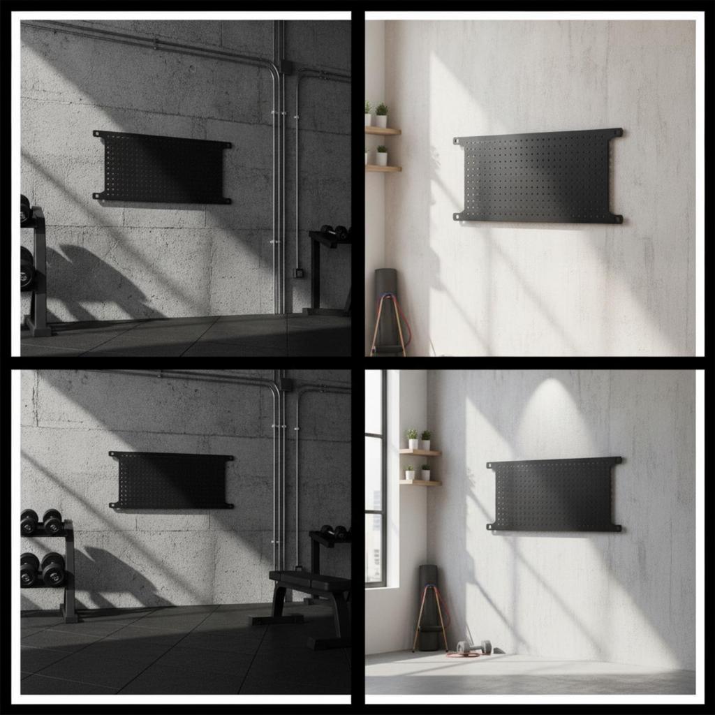 Screw-Mount Perforated Pegboard Panel Space-Saving with Hooks