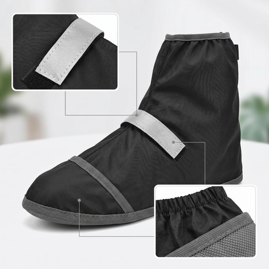 HighTop Shoe Covers with WearResistant Sole Lightweight Rain Reflective Strip