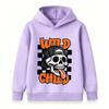 Kids Boys Girls Hoodie, Wild Child Skull Pattern Long Sleeve Casual Pullover Sweatshirt for Daily Wear