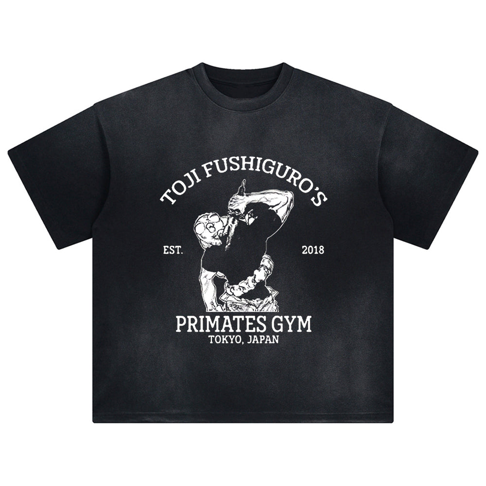 Fushiguro Toji Tričko Vyprané Oversized Y2k Jujutsu Kaisen Manga Streetwear Hip Hop Bavlna Krátký Rukáv Oblečení Ležérní Volné Dámské Pánské Oblečení