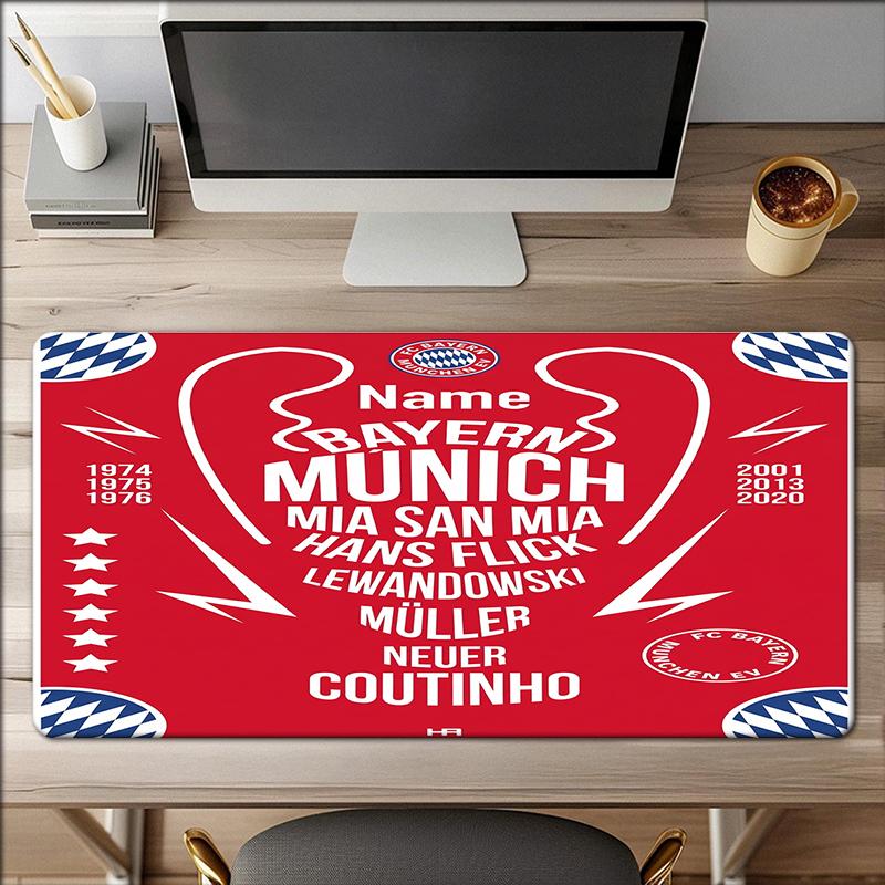 Custom Name Bayern Munich Theme Mouse Pad Non Slip Rubber Base Multifunctional Office Home Decor Perfect For Workspace Personalization