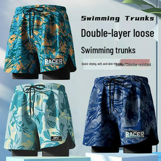 Men's Quick-Dry Swimming Top & Beach Shorts Set - Summer Swimwear