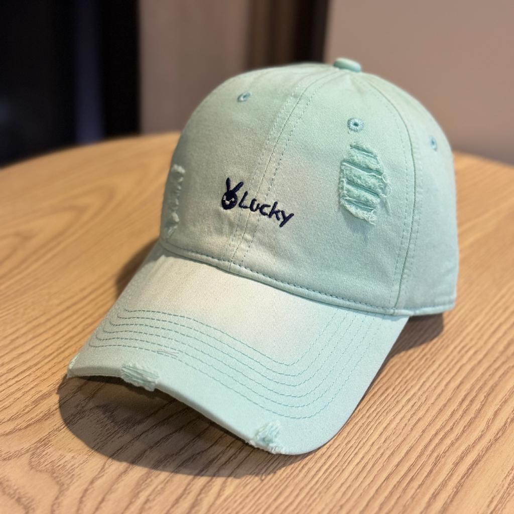 Spring and Summer New Embroidered Alphabet Baseball Cap Children's Outdoor Ripped Cap Women's Big Brim Sun Protection Showing a Small Tide