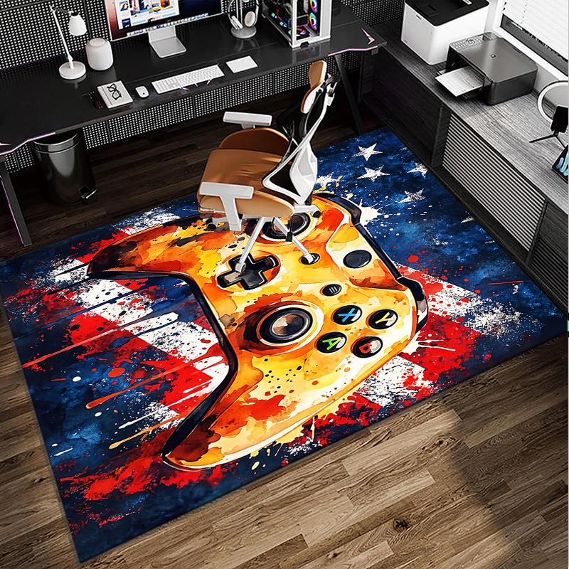 Colorful Gaming Controller Office Rug Chair Mat, Game Carpet, Suitable for Front Door, Bedroom, Living Room, Desk, Holiday Gift
