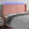LED Headboard Pink 163x16x118 128 cm Velvet