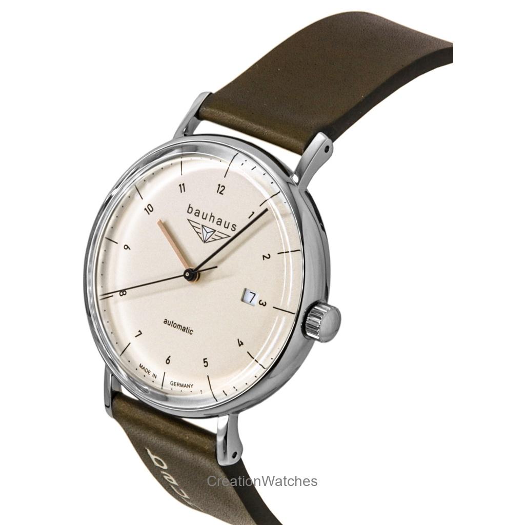 Bauhaus Kožený řemínek Béžový ciferník Automatické 21521 Pánské hodinky